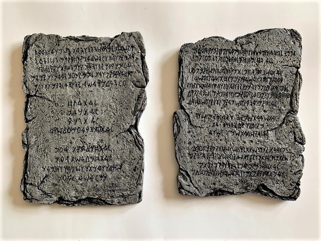 10 Commandments in Paleo Hebrew Script Grey